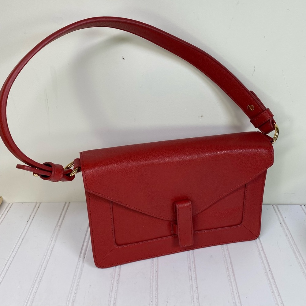 Talbots red leather shoulder purse